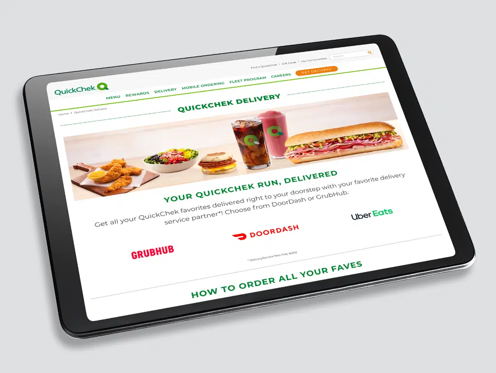 Digital Marketing for QuickChek Delivery - Landing Page