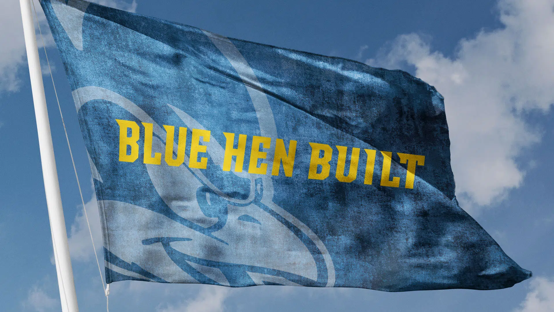 University of Delaware Branding Example: Blue Hen Built Flag Design